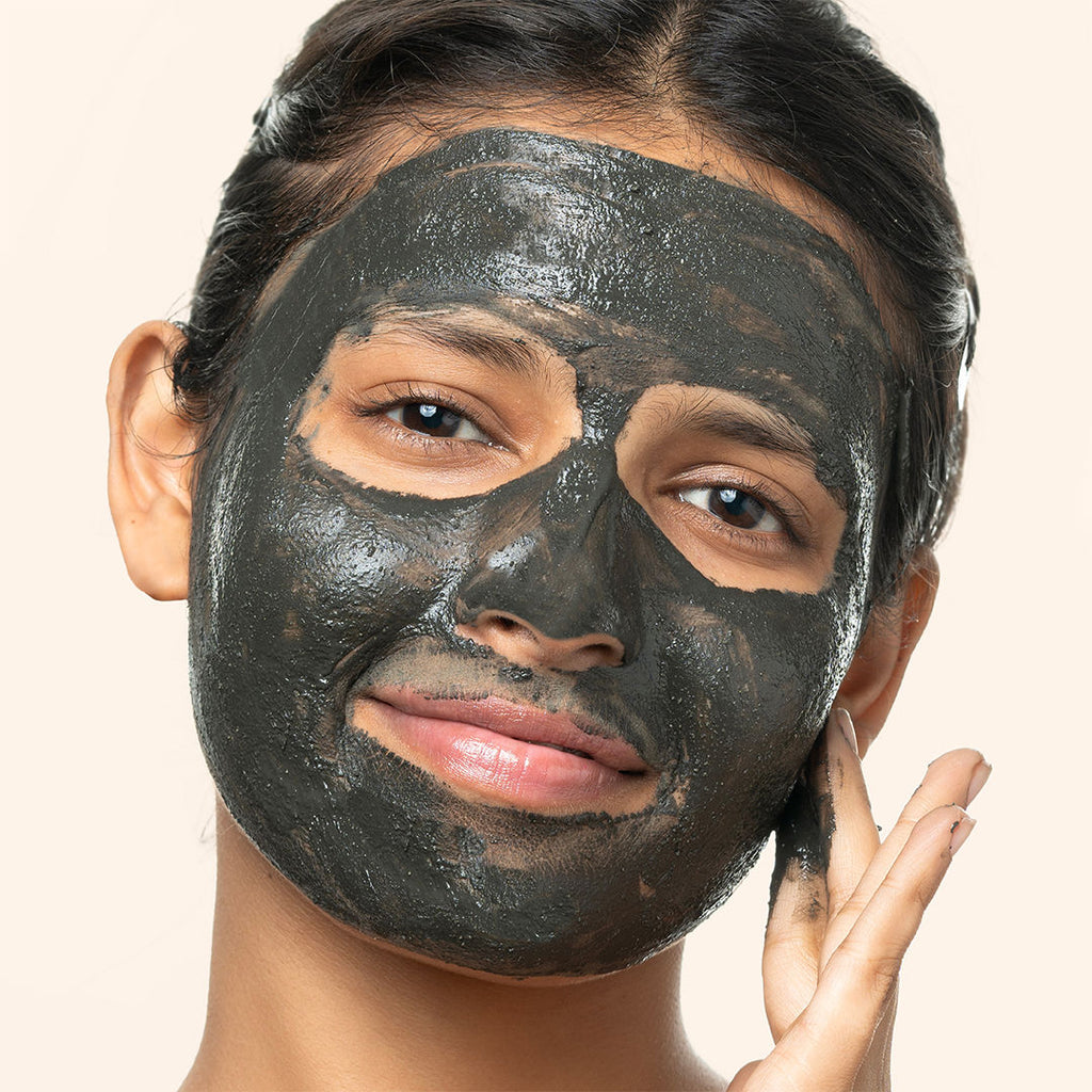 Pumpkin Black Clay Ksheer Lepa, Activated Charcoal Face Mask for Skin Detox,Clay Face Pack