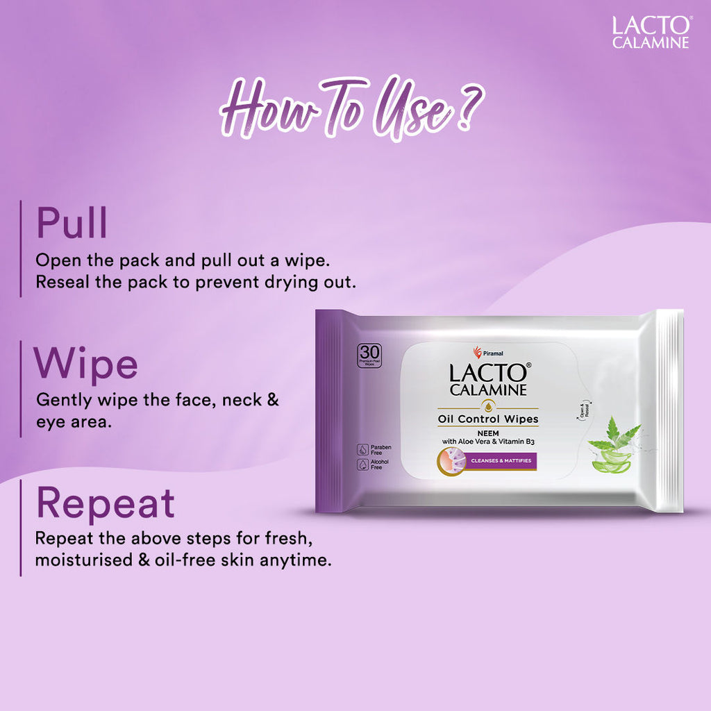 Oil Control Face Wipes, Makeup Remover Wipes With Neem & Aloe 30 Usable Wipes