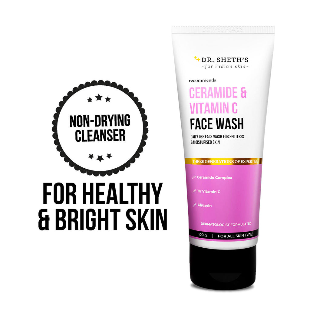 Ceramide & Vitamin C Brightening Face Wash |Cleanses, Hydrates, Reduces Dark Spots 100ml