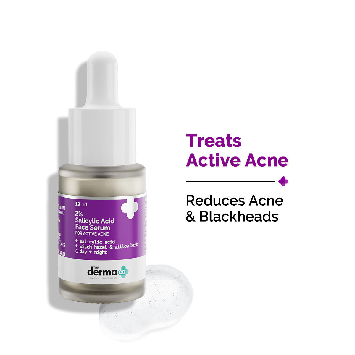 2% Salicylic Acid Serum With Witch Hazel & Willow Bark For Active Acne Day+Night