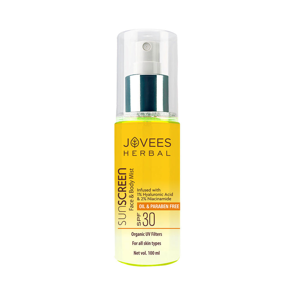 Herbal Sunscreen Mist SPF 30 Lightweight, Hyaluronic Acid