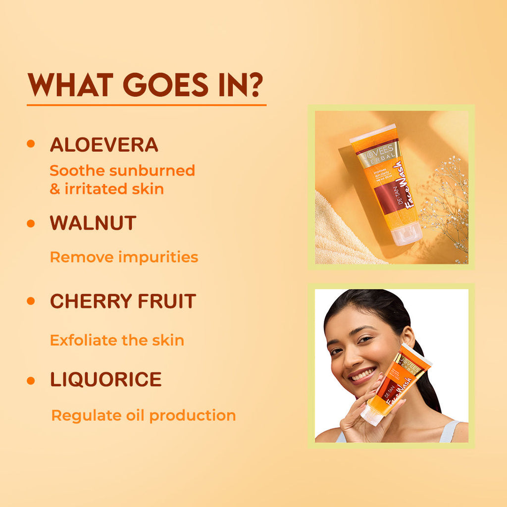 Herbal Detan Facewash For Glowing, Brightening And Even Toned Skin