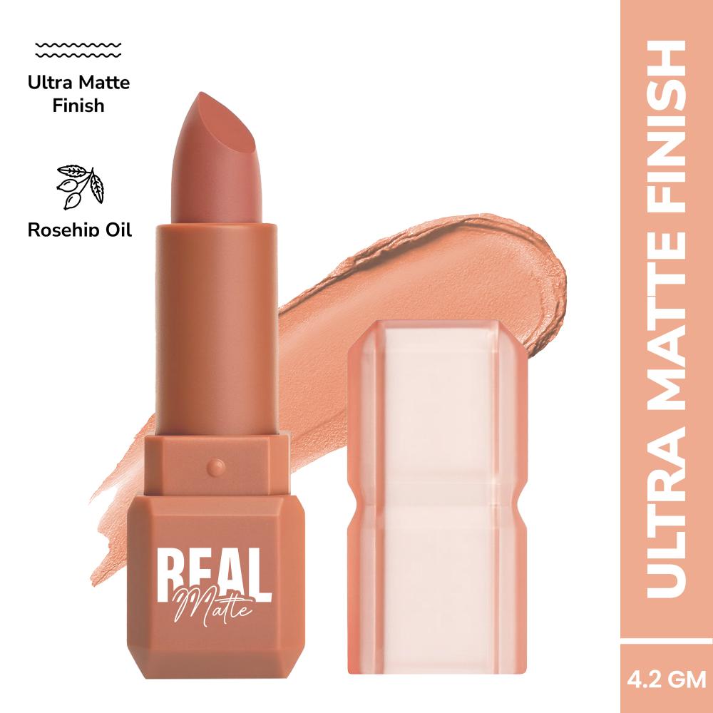 Real Matte Lipstick Long Lasting & Enriched - 02 Apricot Nude