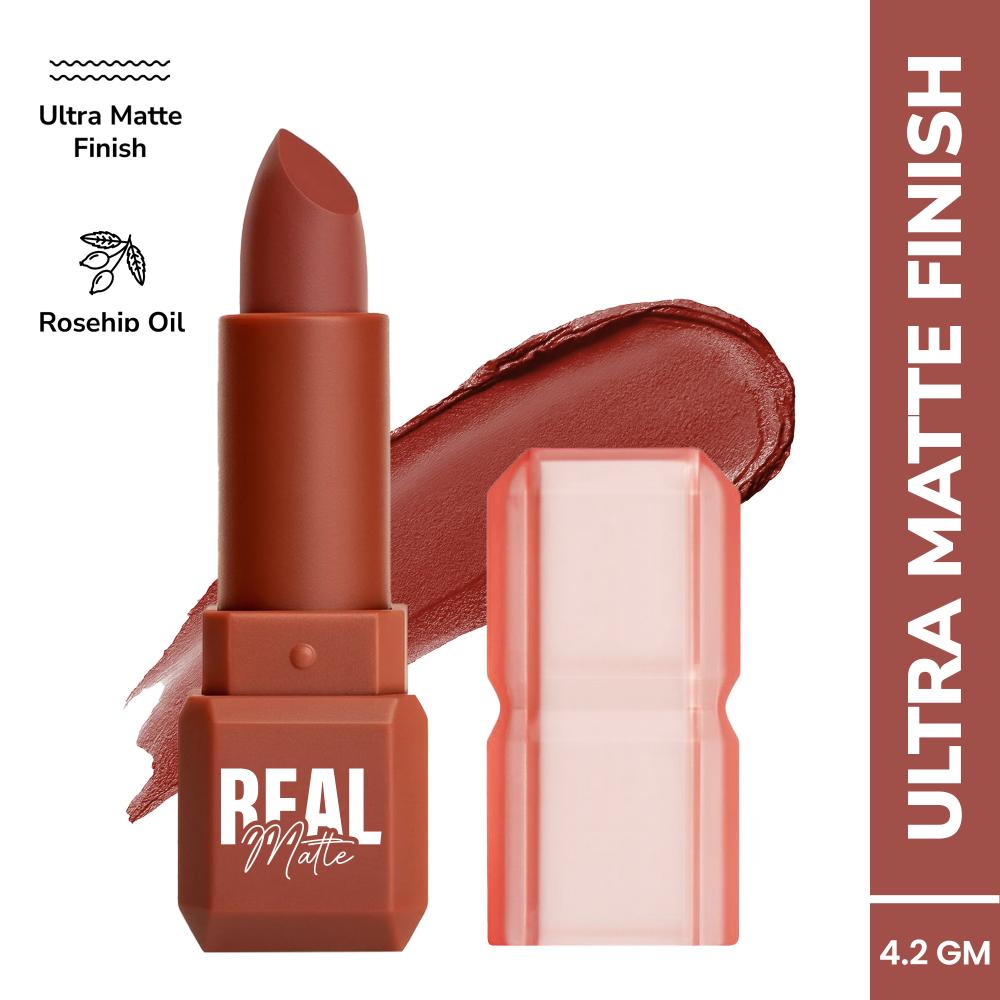 Real Matte Lipstick Long Lasting & Enriched - 03 Coffee Foam