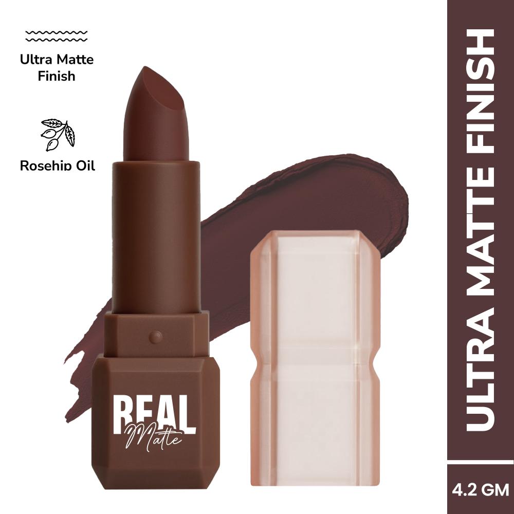 Real Matte Lipstick Long Lasting & Enriched - 06 Mocha Brown