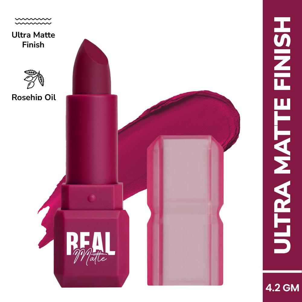 Real Matte Lipstick Long Lasting & Enriched - 12 Hollywood Pink