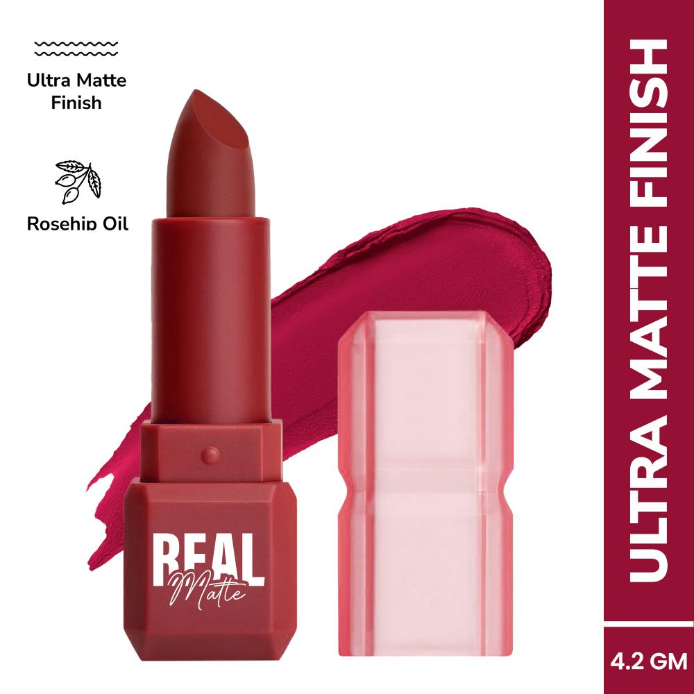 Real Matte Lipstick Long Lasting & Enriched - 21 Antique Red