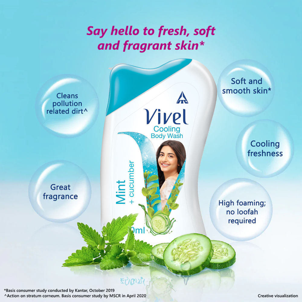 Body Wash, Mint & Cucumber, Cooling & Moisturising Shower Creme