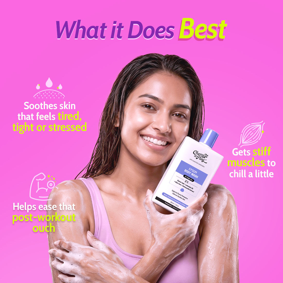 Epsom Salt Body Wash, Relaxes Muscle Stiffness, Eases Post Workout Soreness