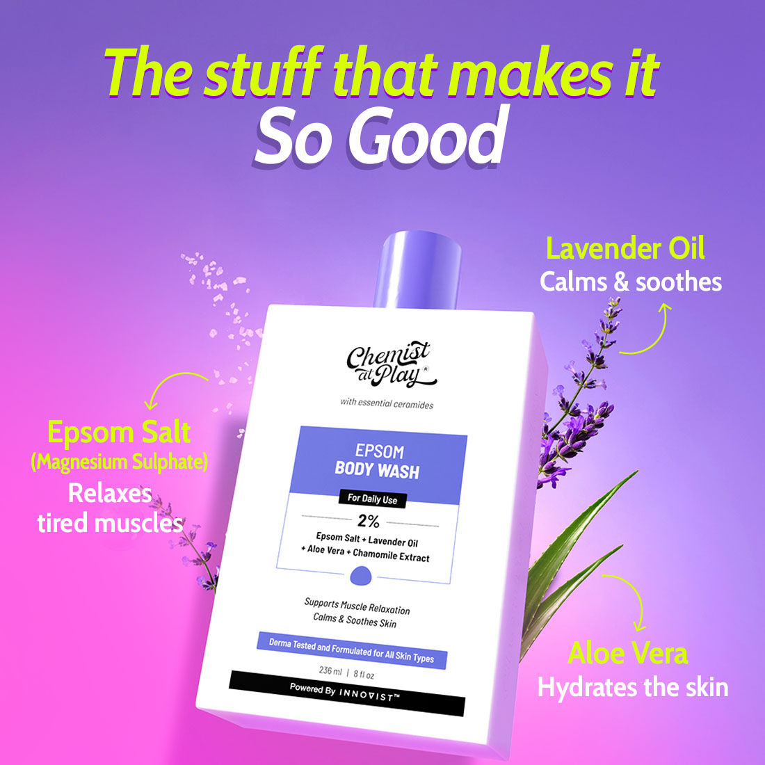 Epsom Salt Body Wash, Relaxes Muscle Stiffness, Eases Post Workout Soreness