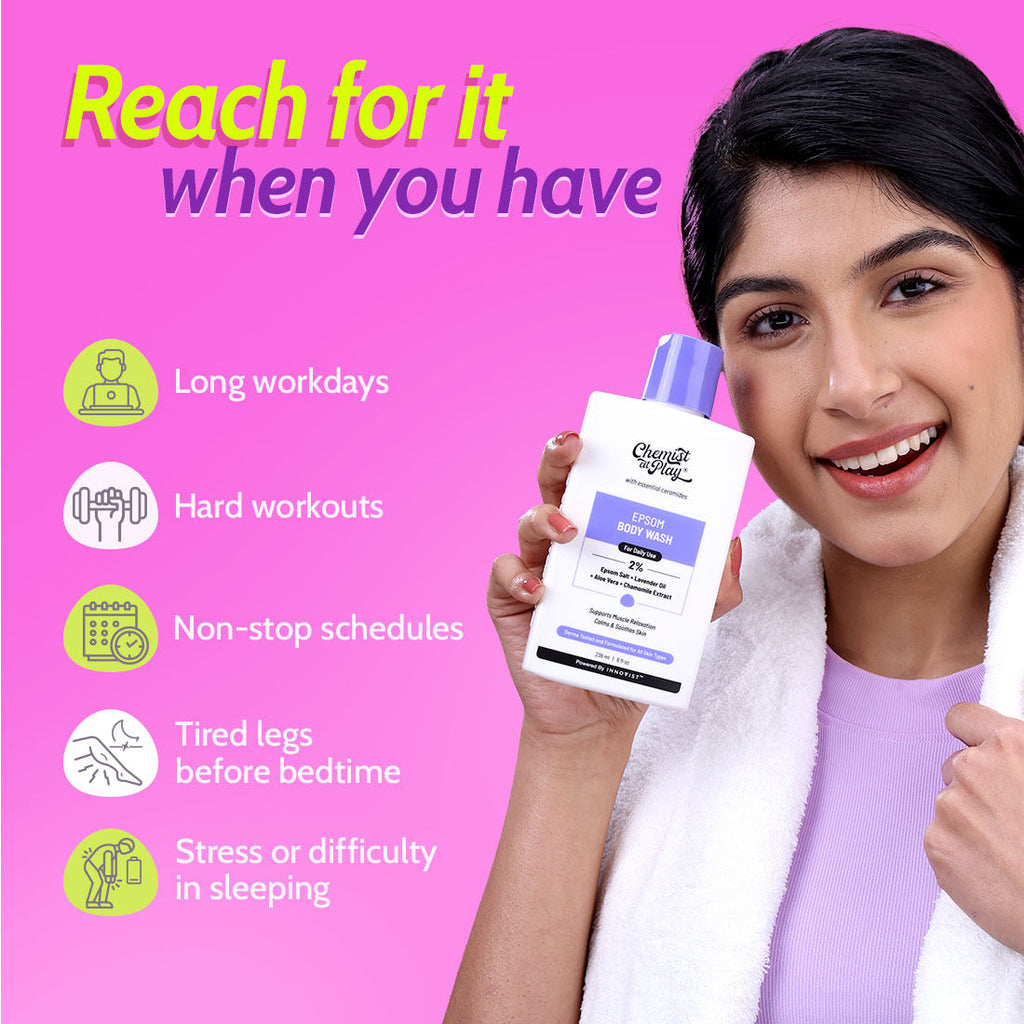 Epsom Salt Body Wash, Relaxes Muscle Stiffness, Eases Post Workout Soreness