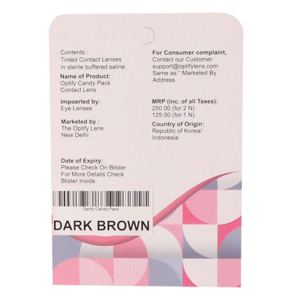 Candy Pack Colored Contact Lenses Zero Power - Dark Brown