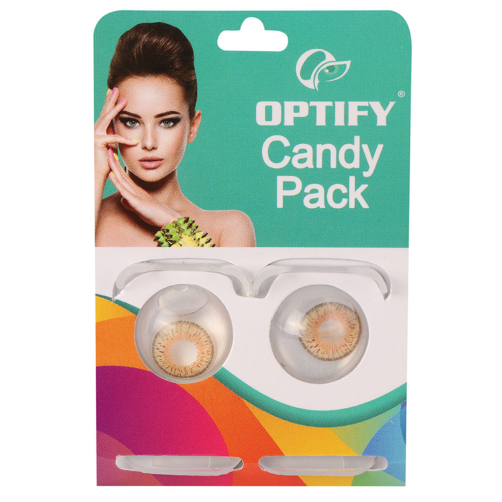 Candy Pack Colored Contact Lenses Zero Power - Honey