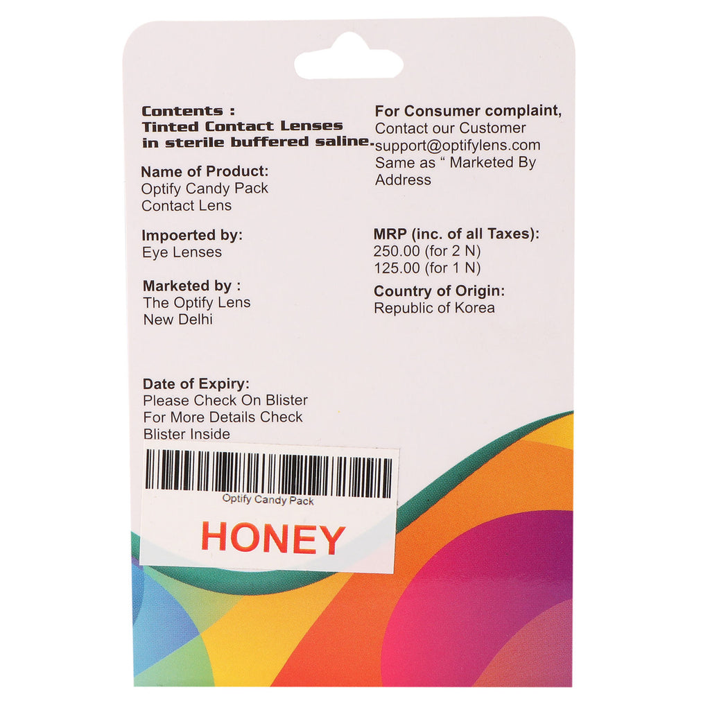 Candy Pack Colored Contact Lenses Zero Power - Honey