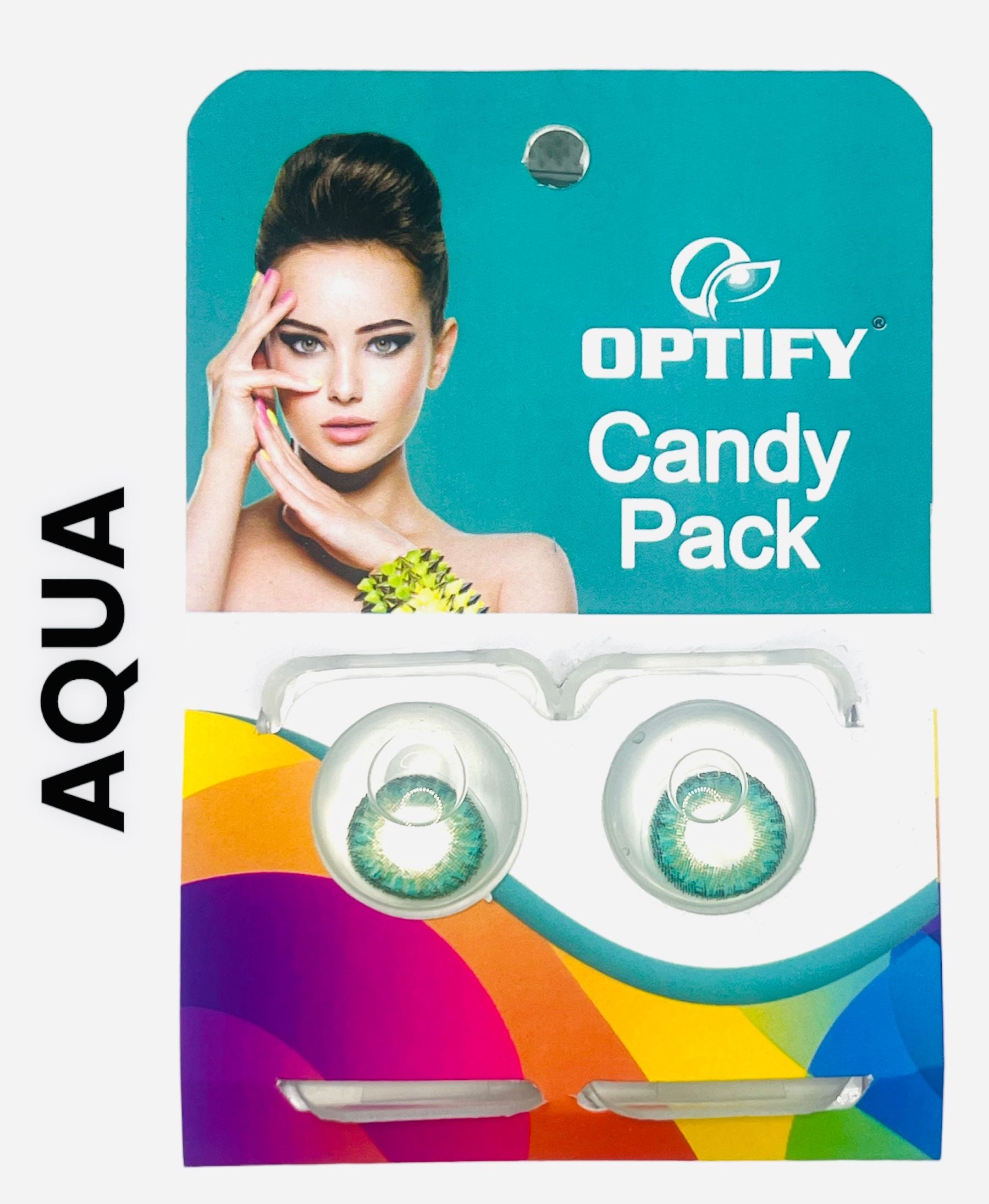 Candy Pack Colored Contact Lenses Zero Power - Aqua