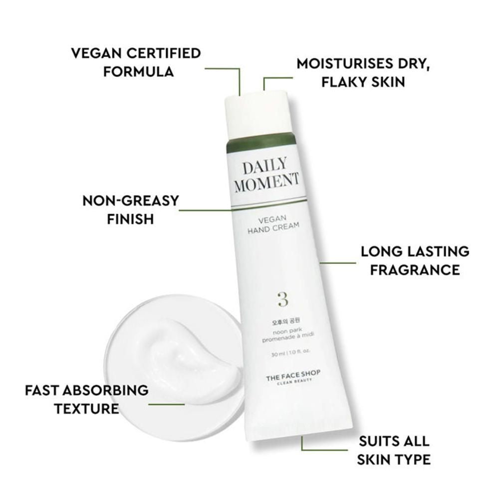 Non-Greasy Korean Vegan Hand Cream - Noon Park With Hyaluronic Acid