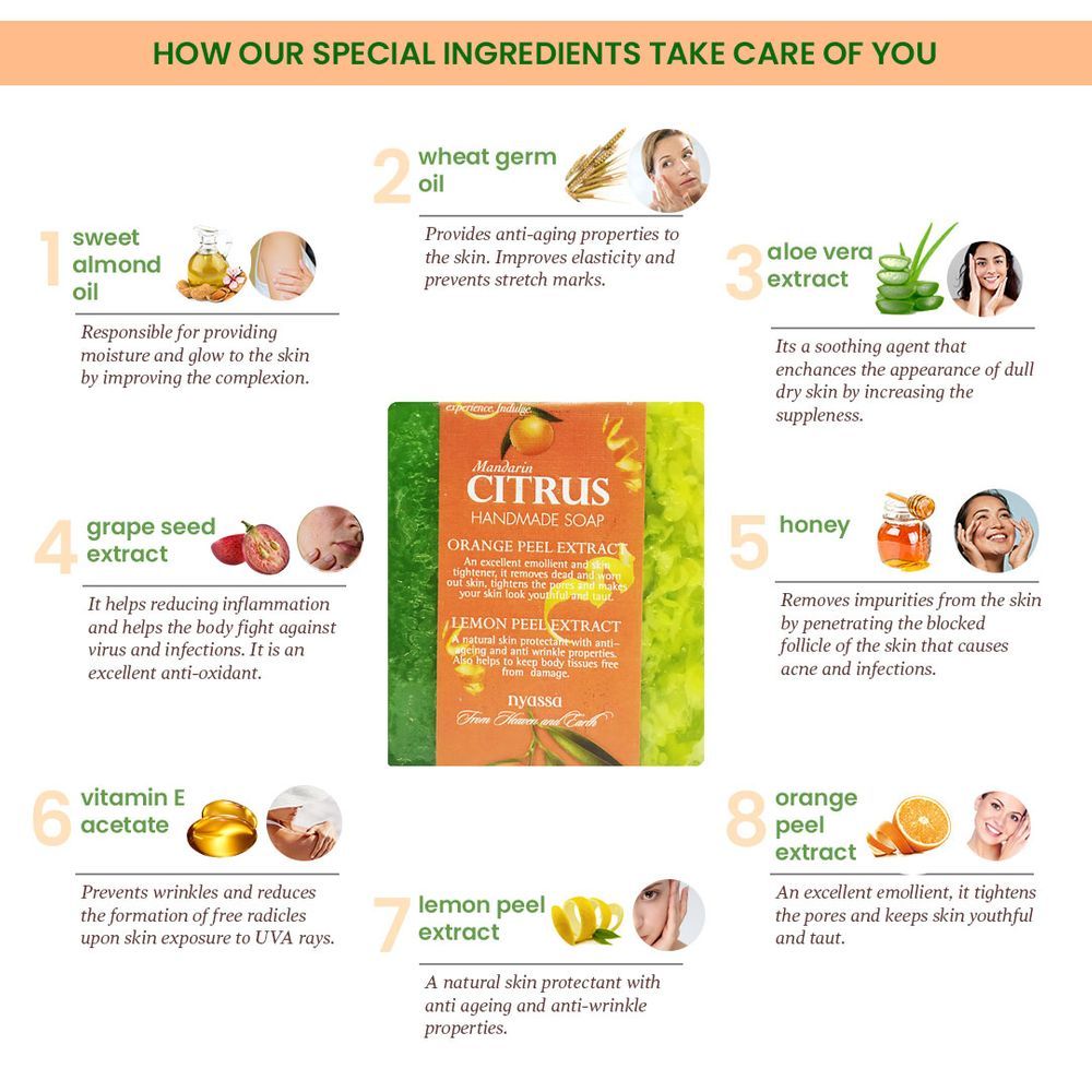 Mandarin Citrus Soap | Orange & Lemon Extracts | Smooth Skin | All Skin Types | 150g