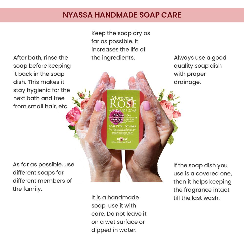 Moroccan Rose Soap | Walnut Oil & Rose Powder | Floral Fragrance | 150g
