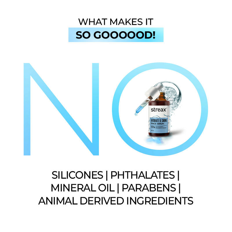 Hydrate & Shine Face Serum With 11% Hyaluronic Acid Complex For Brightening, 48 Hr Hydration