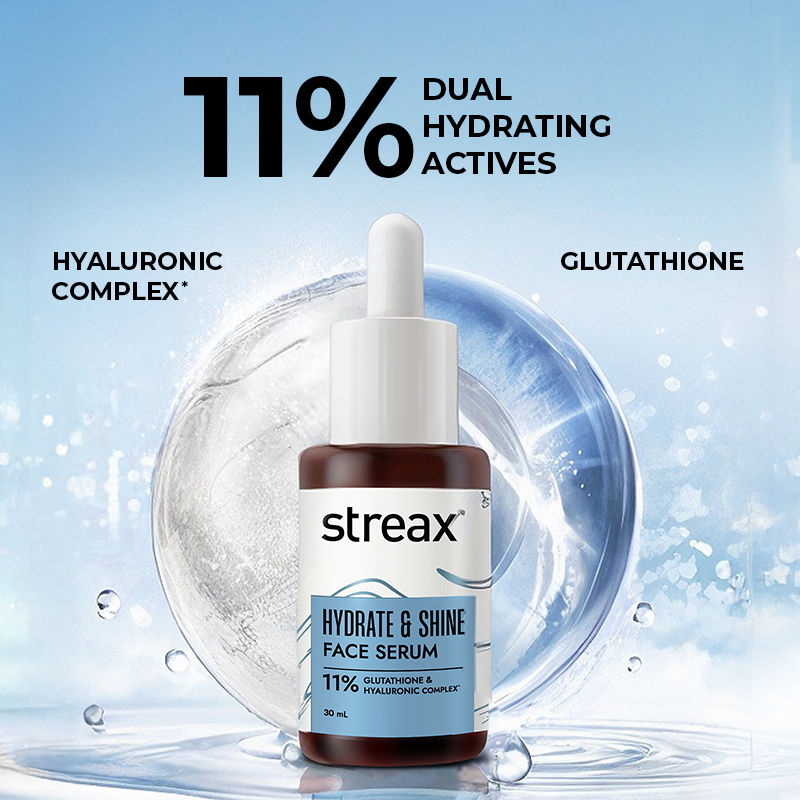 Hydrate & Shine Face Serum With 11% Hyaluronic Acid Complex For Brightening, 48 Hr Hydration