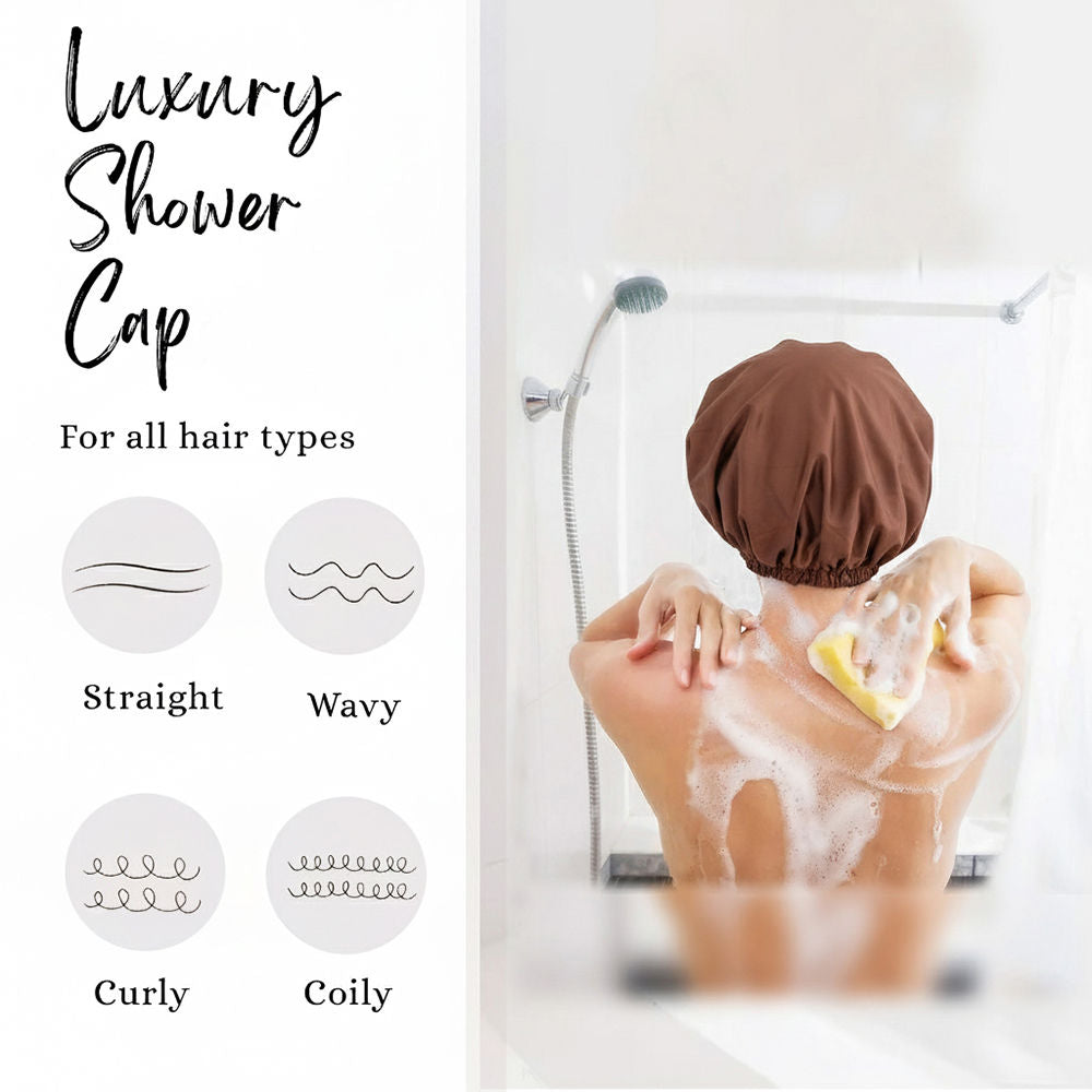 Eco Friendly Reusable Shower Cap - Brown