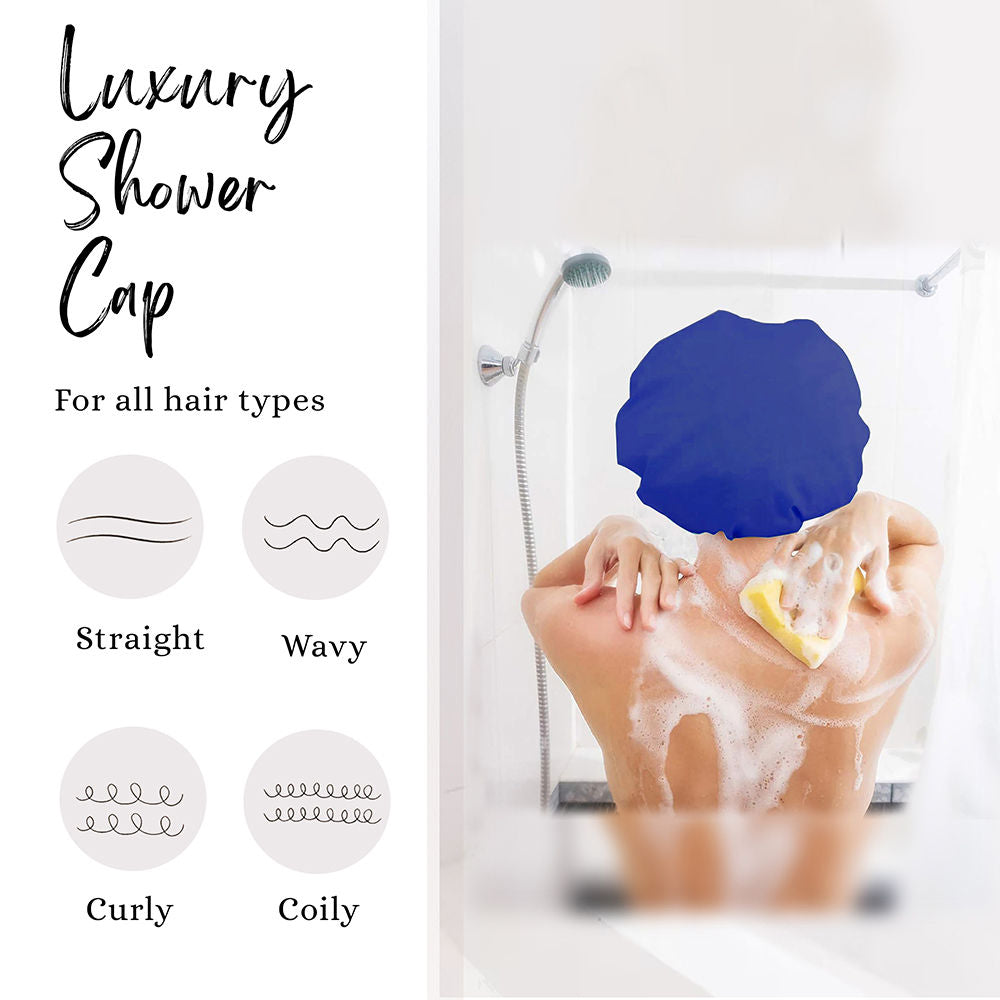 Eco Friendly Reusable Shower Cap - Blue