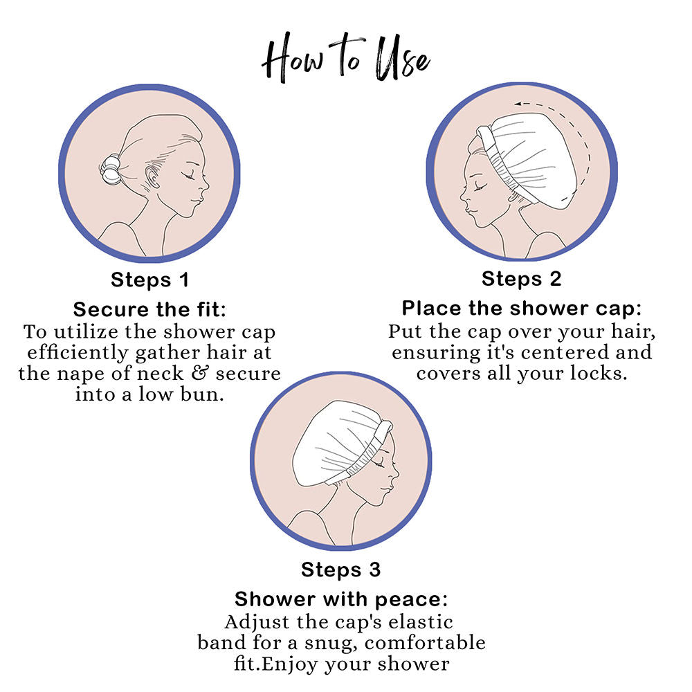 Eco Friendly Reusable Shower Cap - Blue
