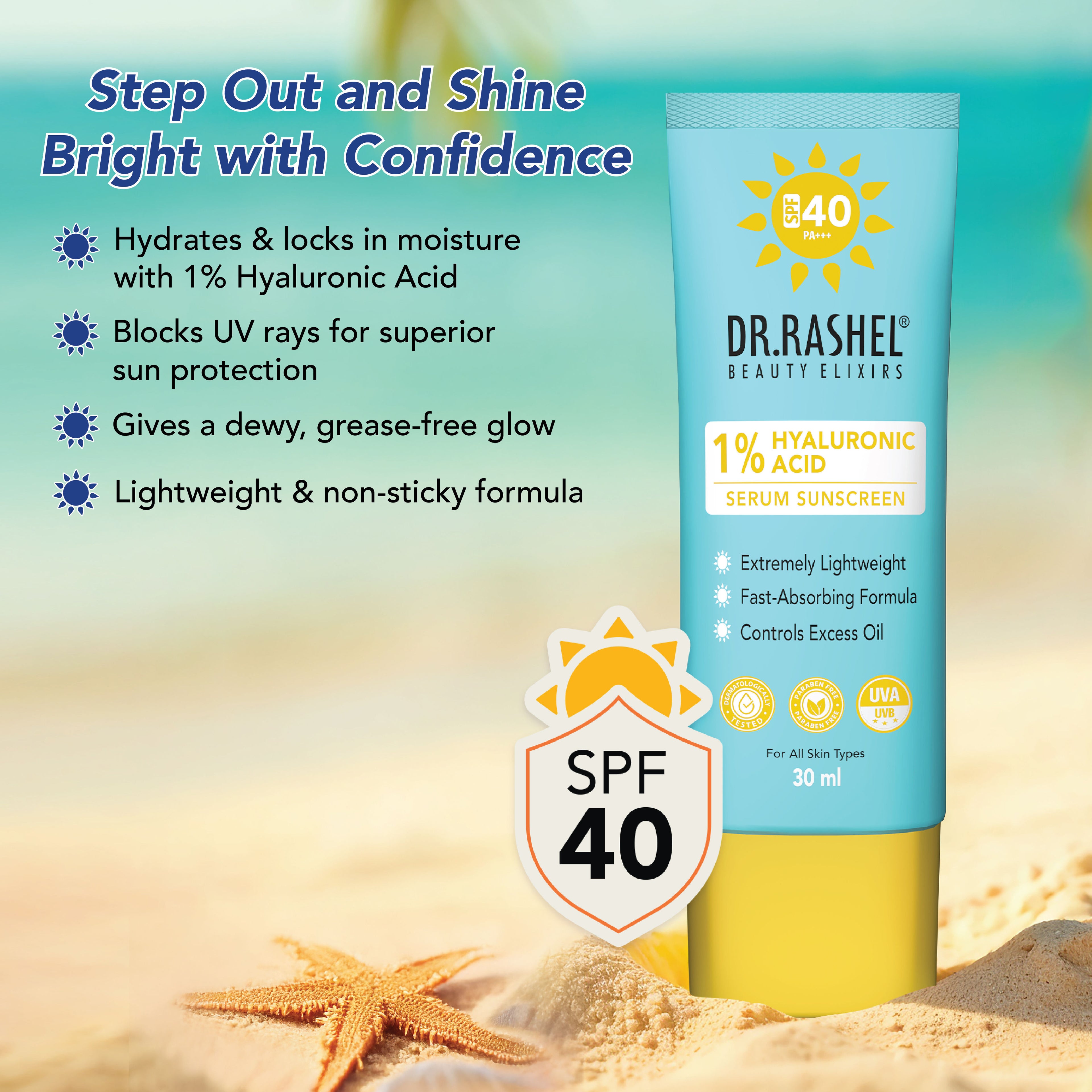 SPF 40 Serum Sunscreen With 1 Percent Hyaluronic Acid