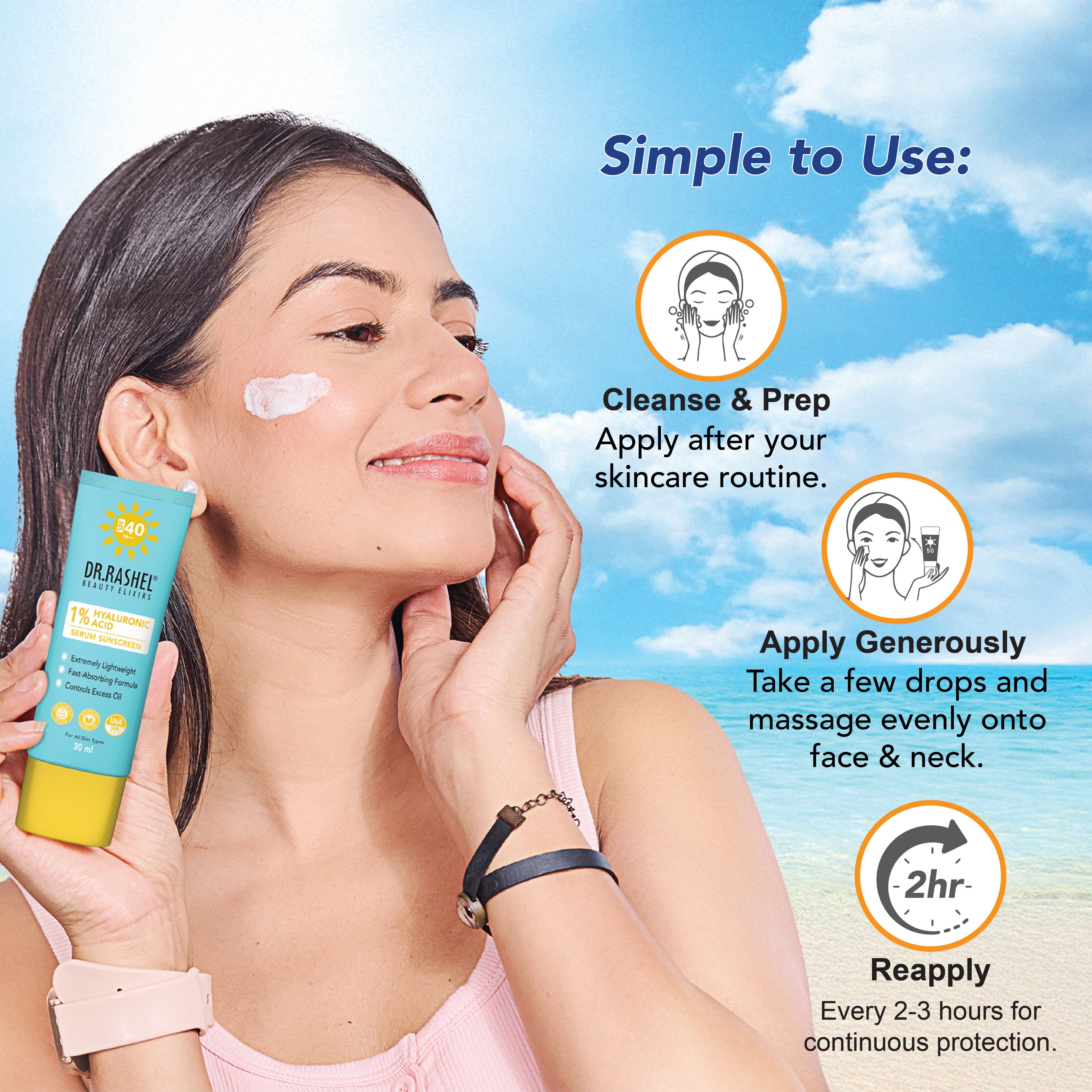 SPF 40 Serum Sunscreen With 1 Percent Hyaluronic Acid