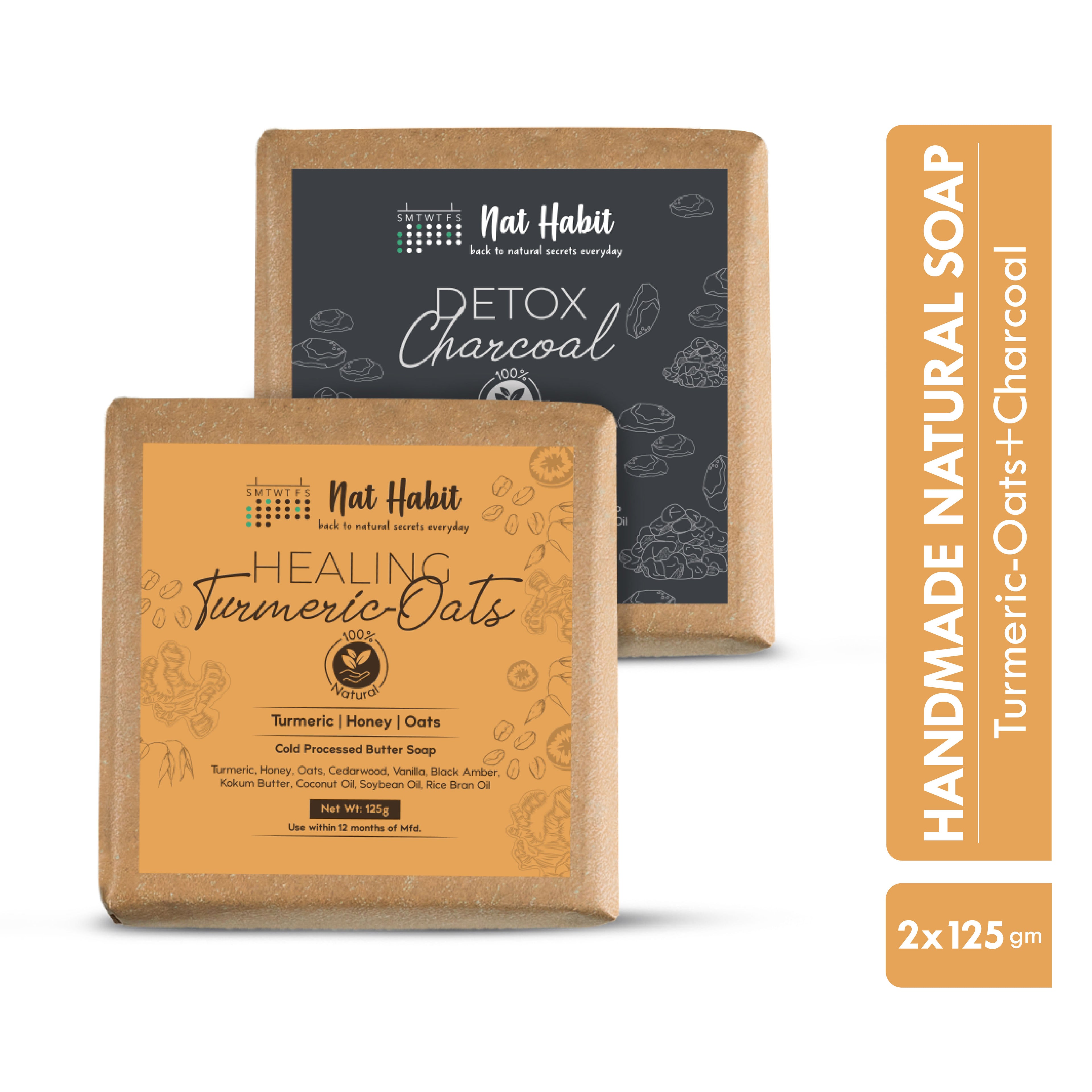 Fresh Detox Charcoal & Healing Turmeric Oats Soaps