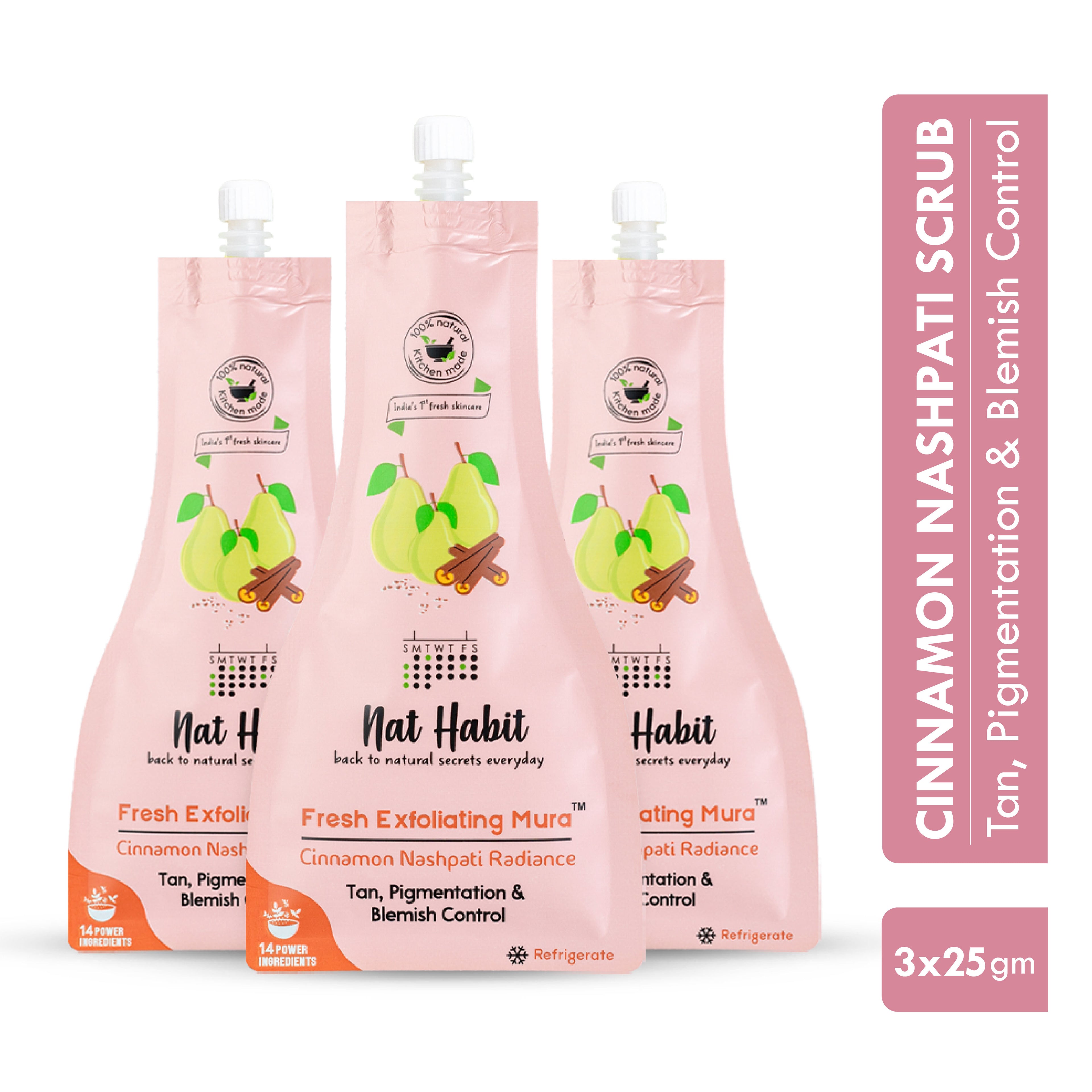 Cinnamon Nashpati Radiance Exfoliating Face Mura, Face Scrub for Tan, Pigmentation,Blemish