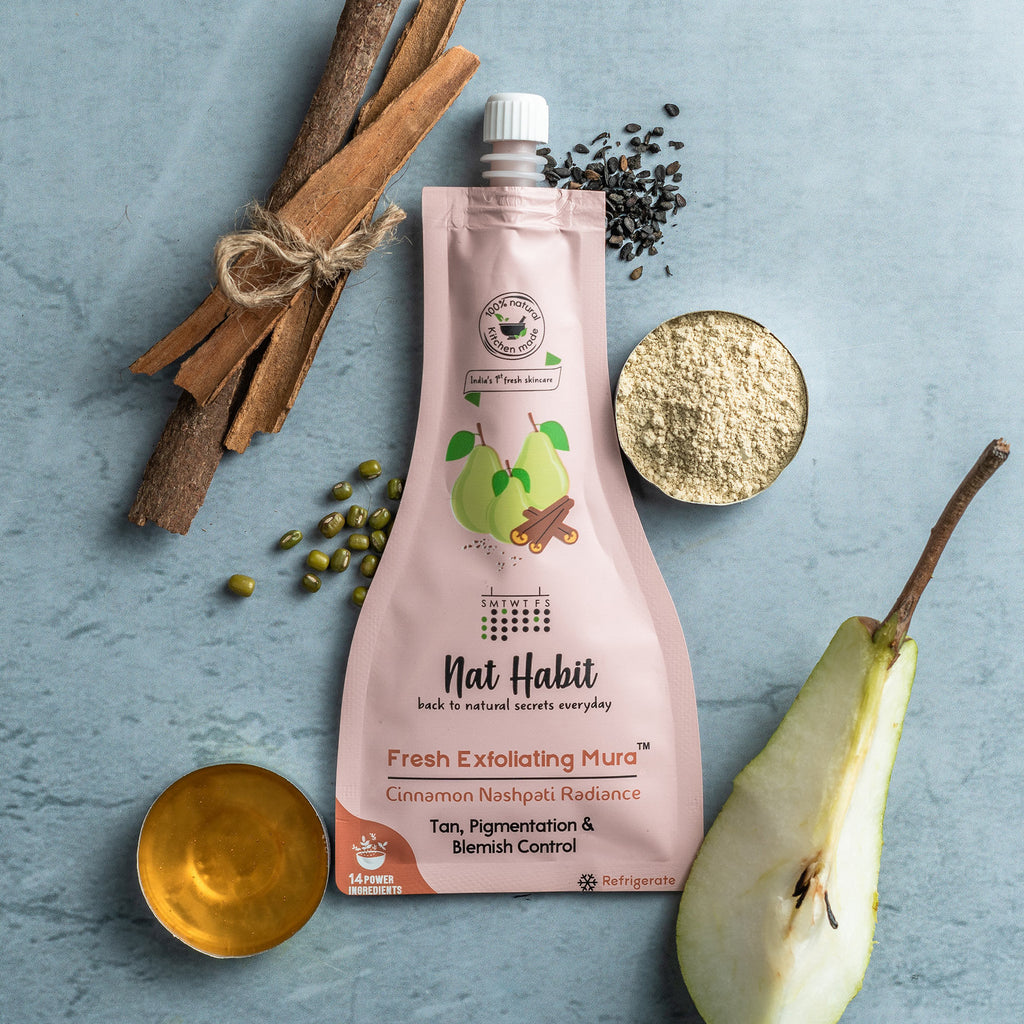 Cinnamon Nashpati Radiance Exfoliating Face Mura, Face Scrub for Tan, Pigmentation,Blemish