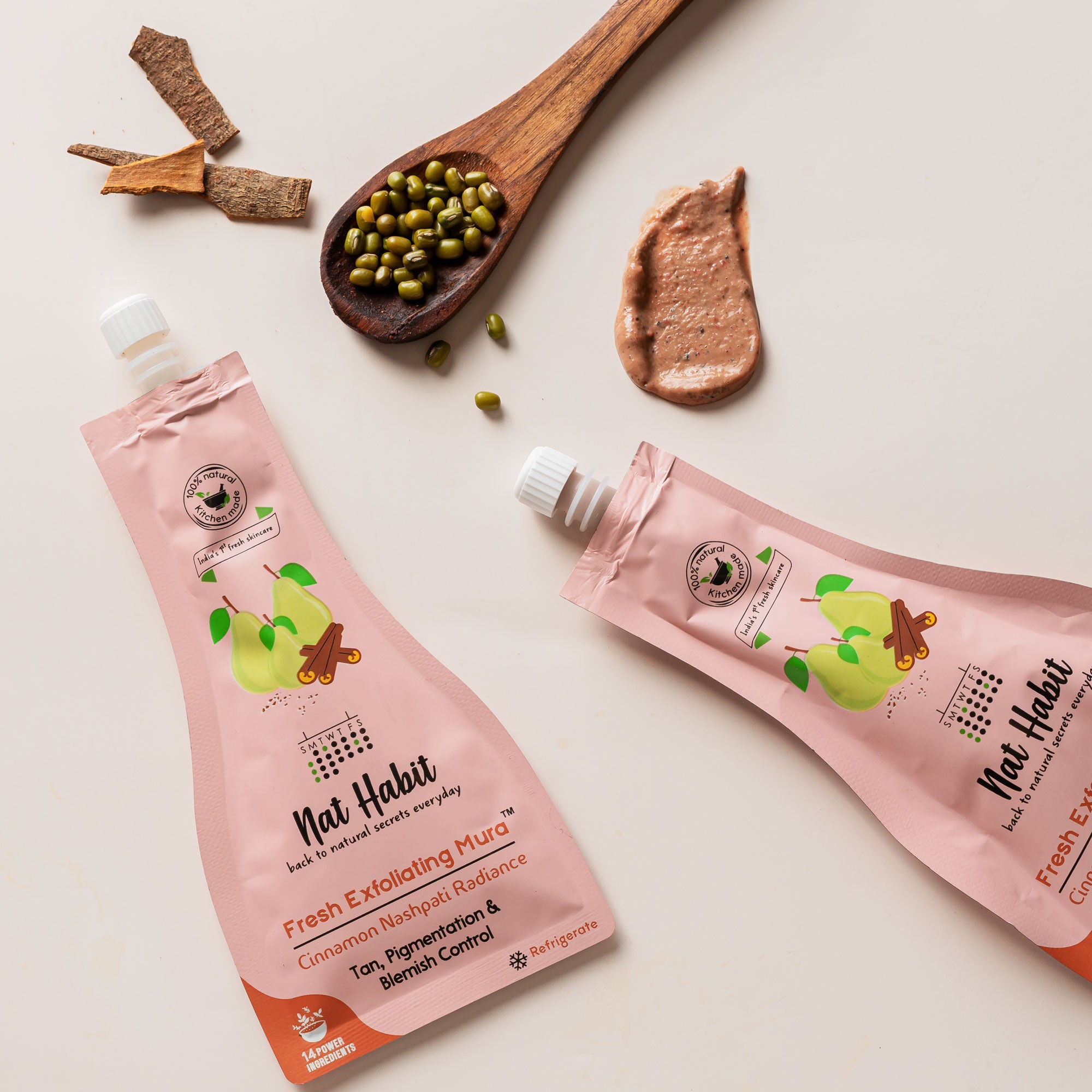 Cinnamon Nashpati Radiance Exfoliating Face Mura, Face Scrub for Tan, Pigmentation,Blemish