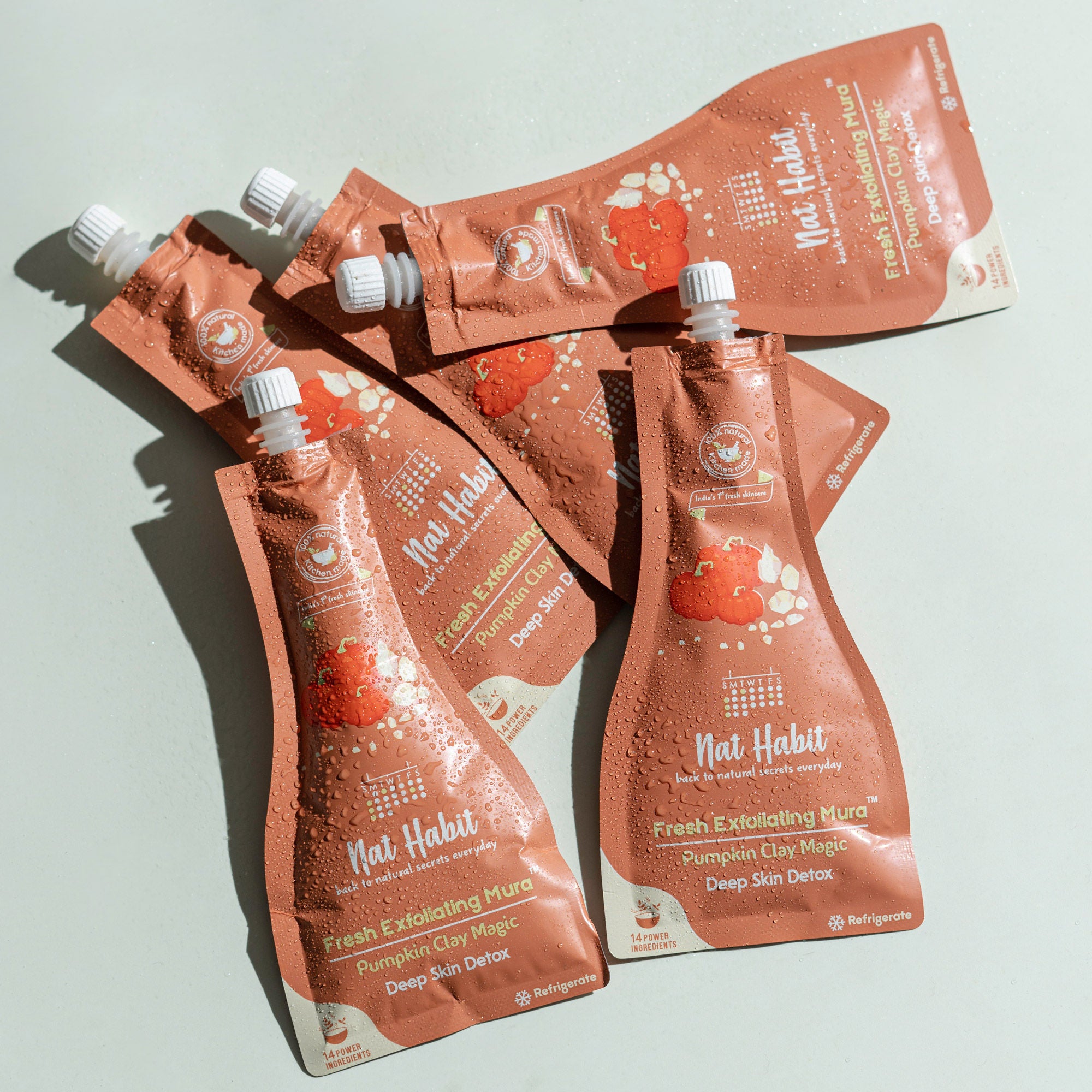 Pumpkin Clay Exfoliating Mura, Face Scrub for Deep Skin Detox with Natural Salicylic Acid