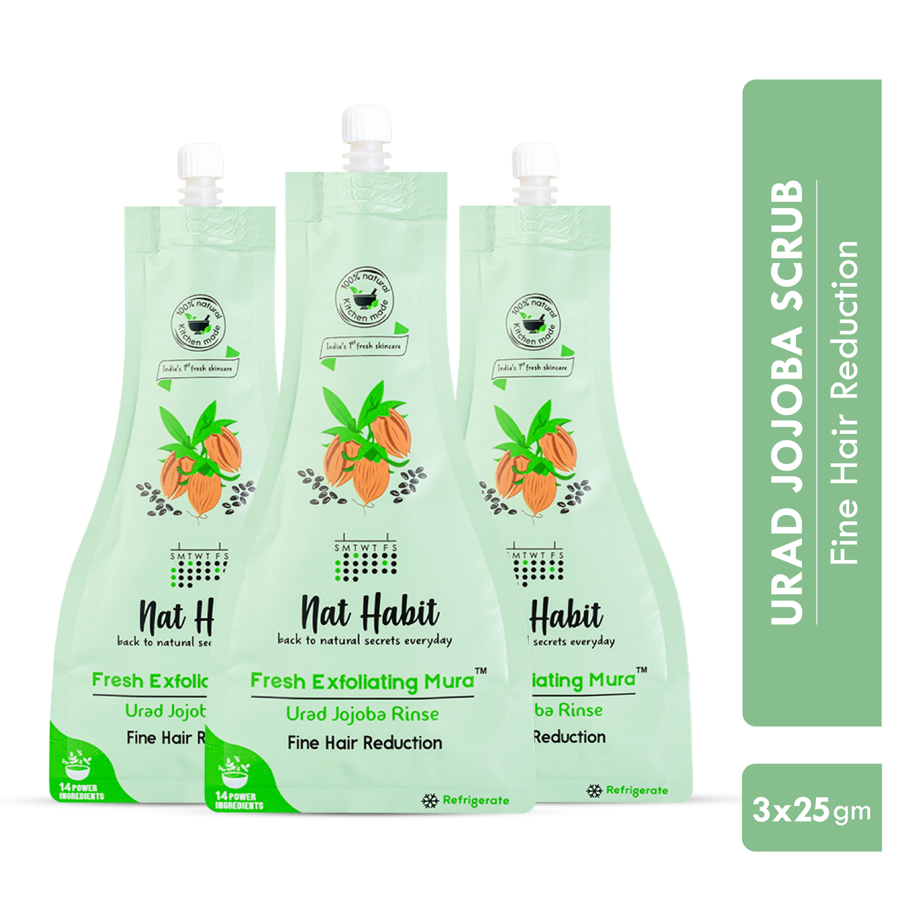 Urad Jojoba Exfoliating Mura, Ayurvedic Face Scrub for Fine Hair Reduction and Blackheads