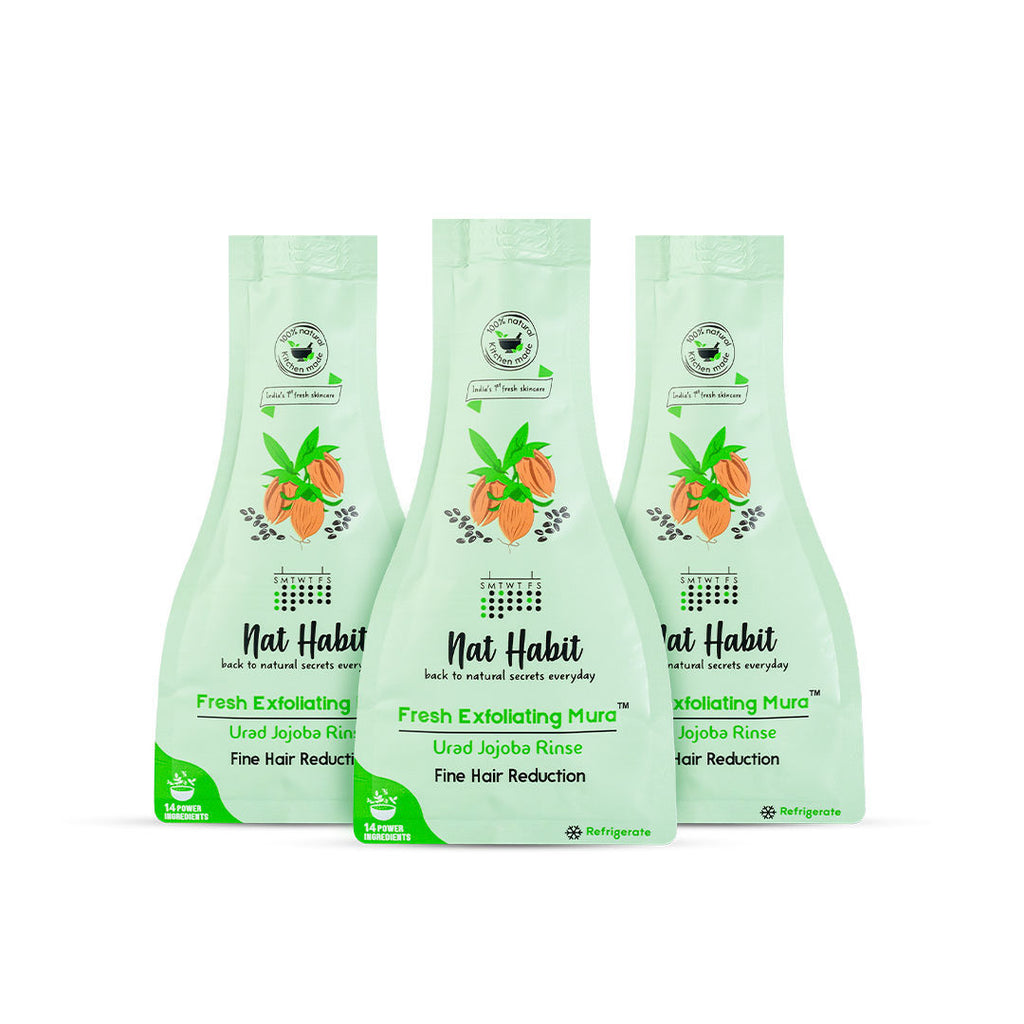 Urad Jojoba Exfoliating Mura, Ayurvedic Face Scrub for Fine Hair Reduction and Blackheads