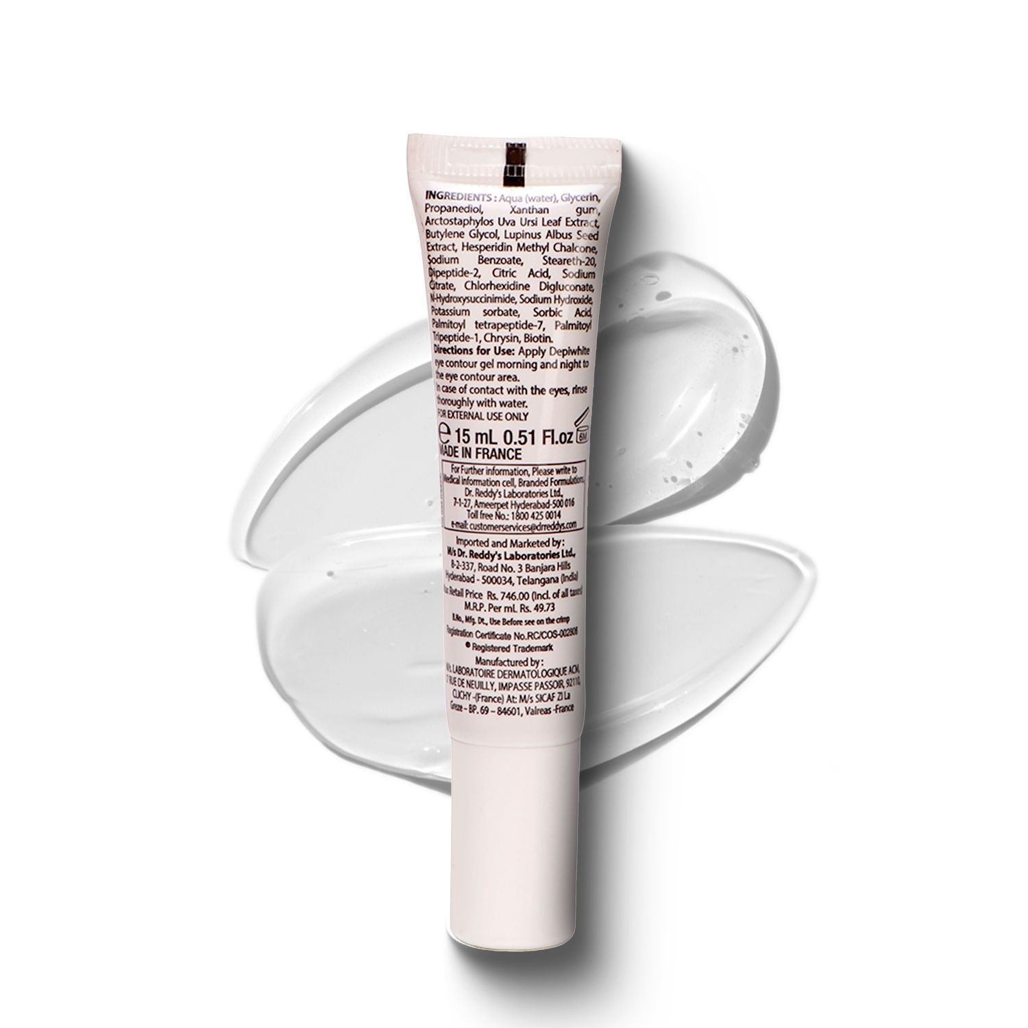 Dr. Reddy's Depiwhite Eye Contour Gel, De-puffing and brightening