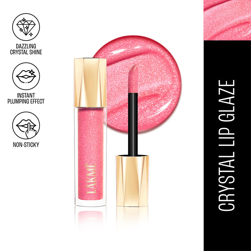 Glitterati Lip Glaze, High Shine Plumper Lip Gloss Oil with Collagen - Hot Pink Cosmo