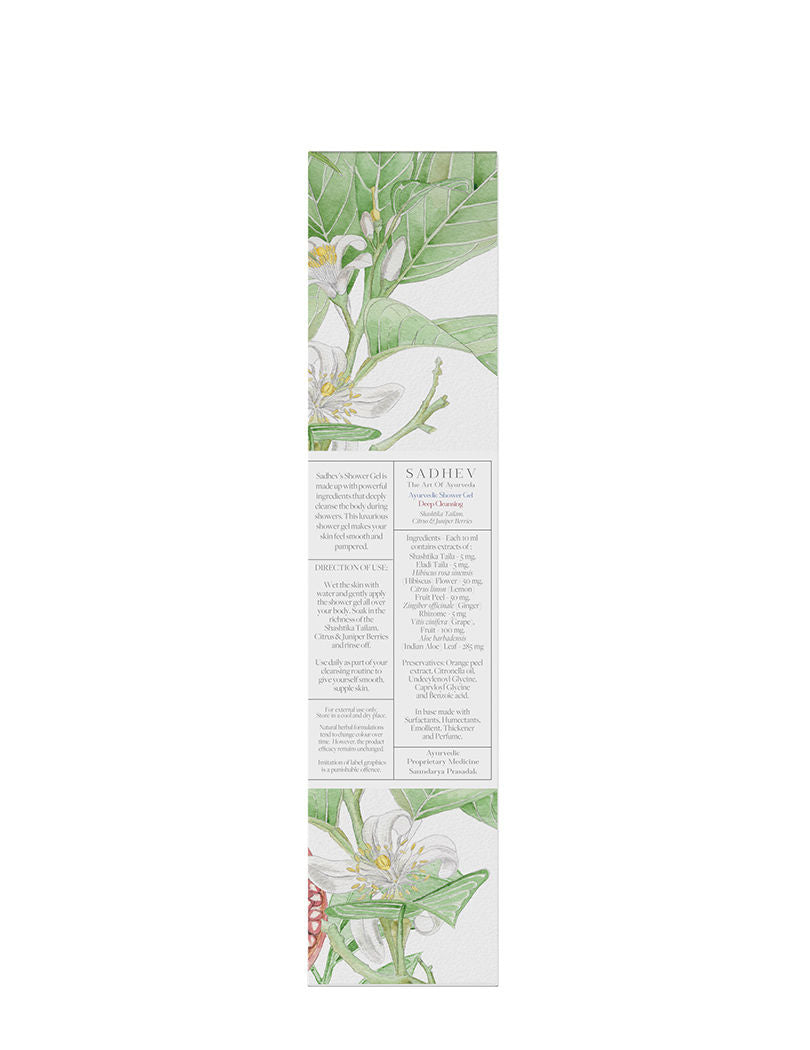 Ayurvedic Shashtika Tailam, Citrus & Juniper Berries Deep Cleansing Shower Gel