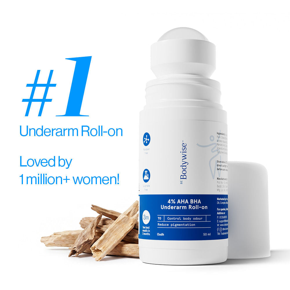 4% AHA BHA Underarm Roll On - Honey Oudh