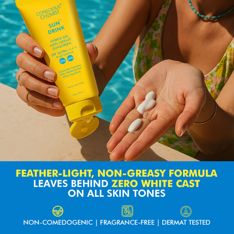 Sun Drink Ceramides Hybrid Gel Sunscreen SPF50 PA++++ With UVA/UVB & No White Cast