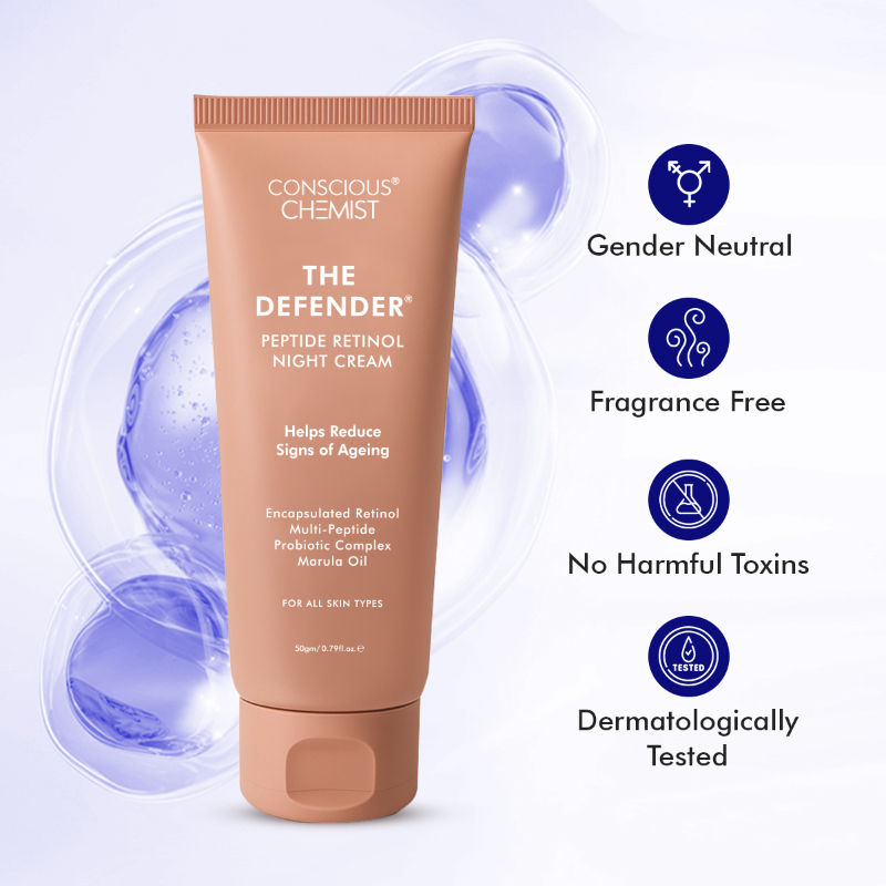 The Defender Multi Peptide Retinol Anti Aging Night Gel Cream