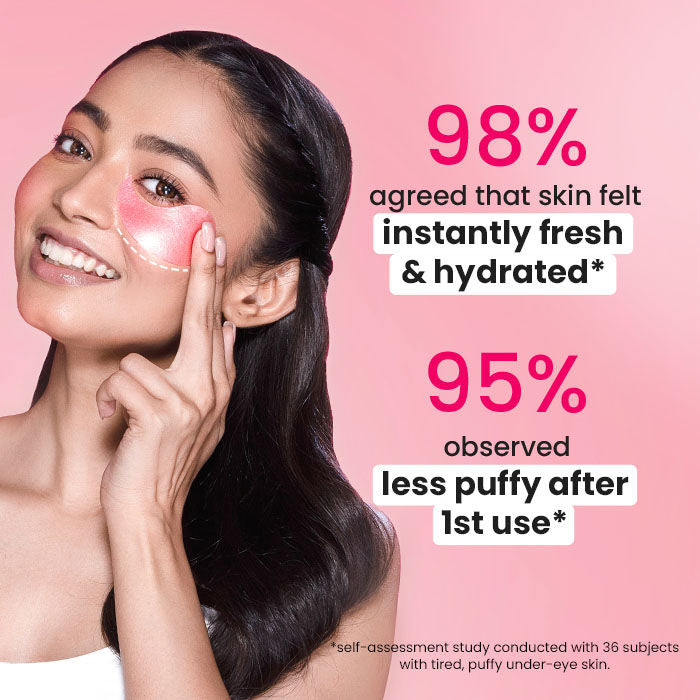 Watermelon Cooling Hydrogel Eye Patches, With Hyaluronic & Niacinamide, Depuffs & Cools