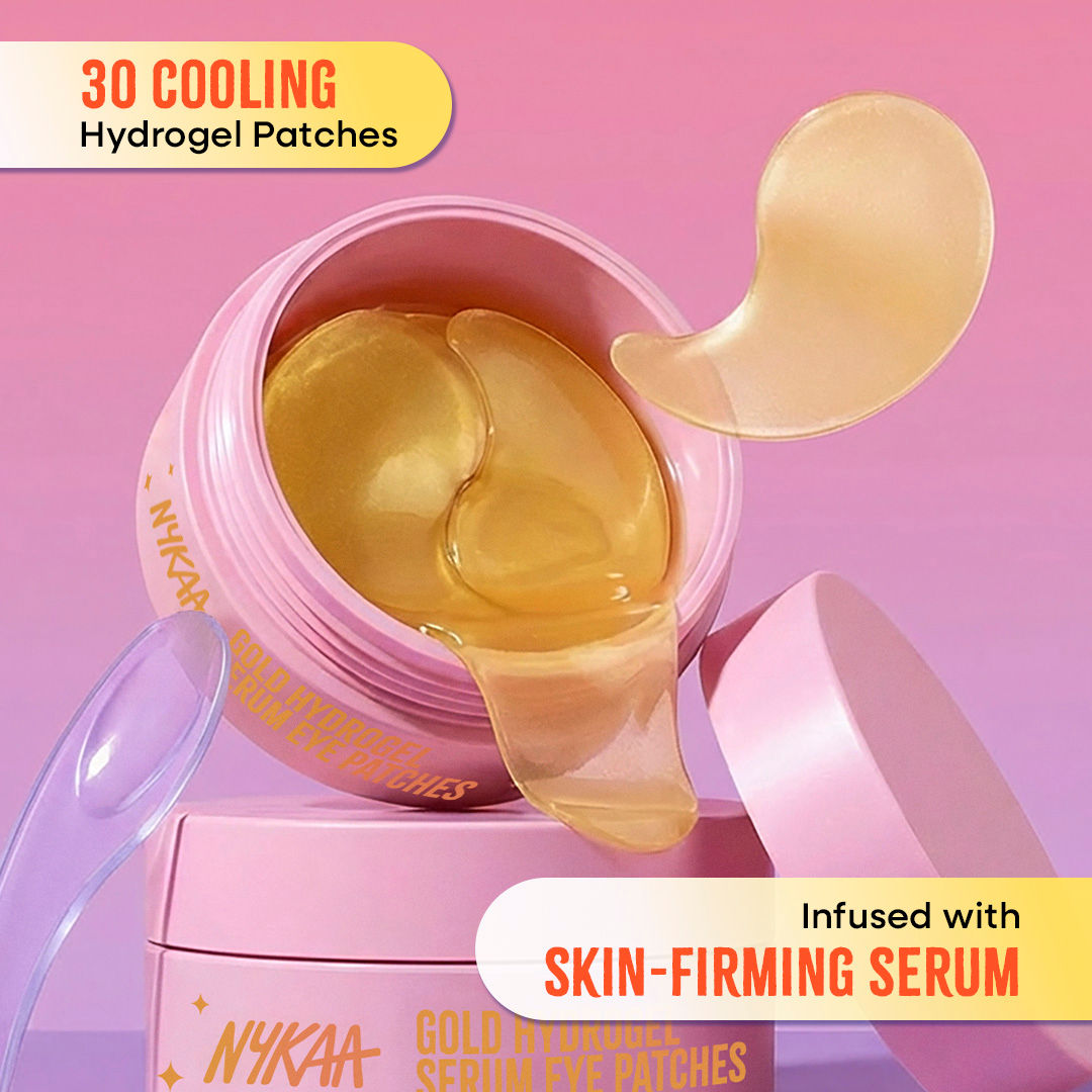 Gold Hydrogel Under Eye Patches-Caffeine & Collagen For Dark Circles, Hydration & De-Puff