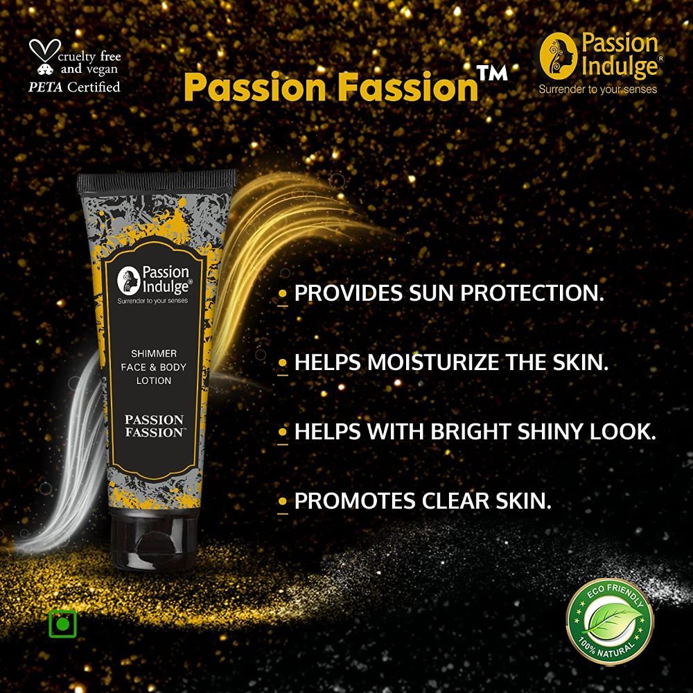 Passion Fassion Gold and Silver Shimmer Face and Body Lotion with Vitamin E