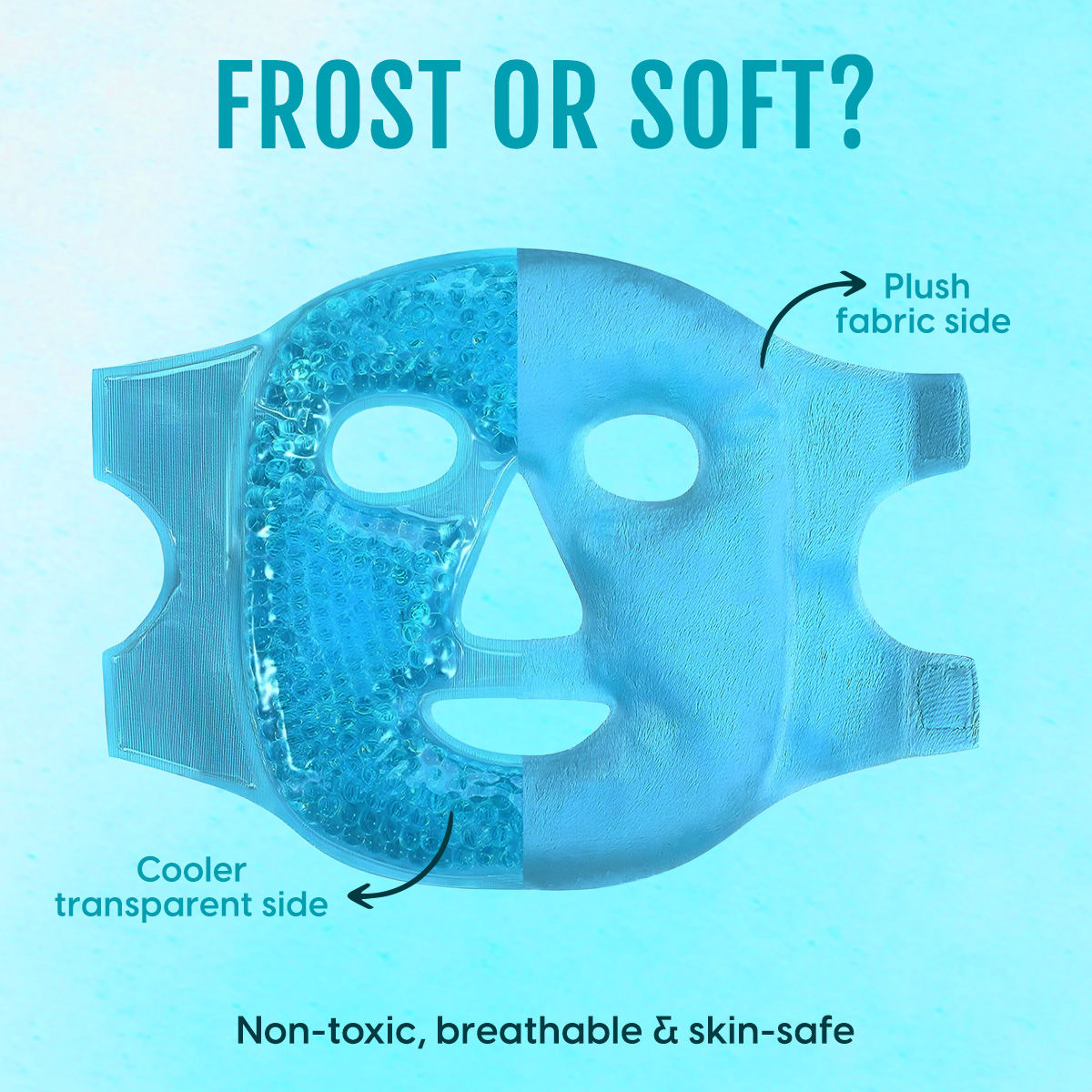 Ice Face Mask with Cooling Gel for Facial Puffiness, Reduced Dark Circles & Under Eyes (Blue)