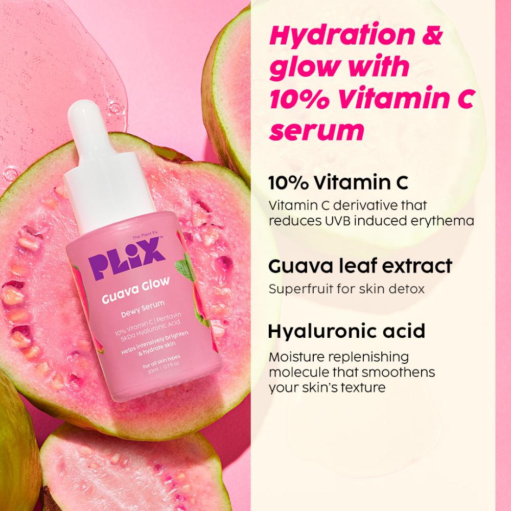10% Vitamin C Guava Face Serum for Skin Brightening & Even tone with Hyaluronic acid & Pentavitin