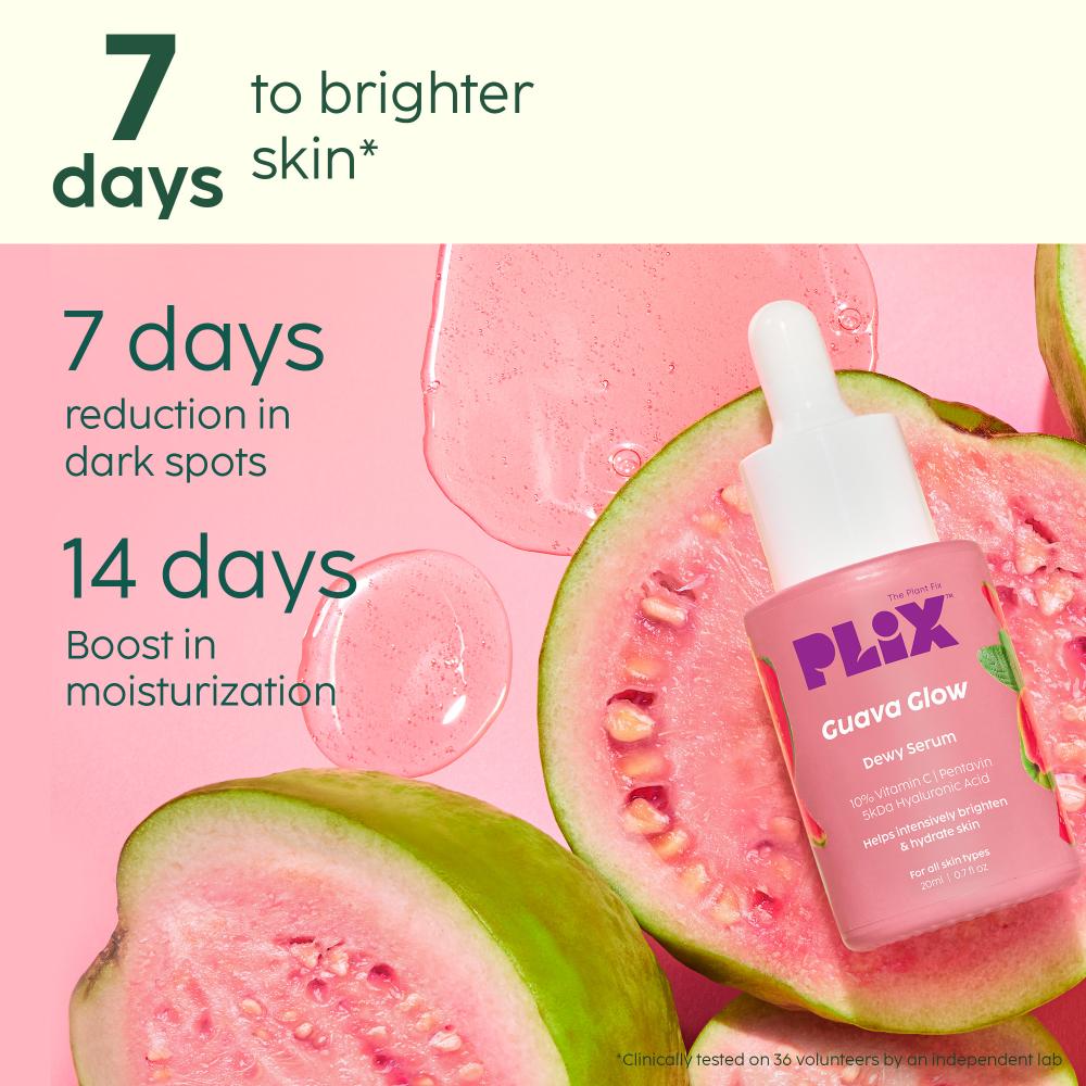 10% Vitamin C Guava Face Serum for Skin Brightening & Even tone with Hyaluronic acid & Pentavitin