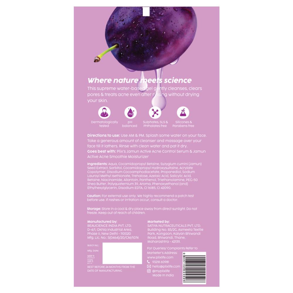0.5% Salicylic Acid Jamun Face Wash Cleanser For Active Acne & Oil Control, Acne Breakouts