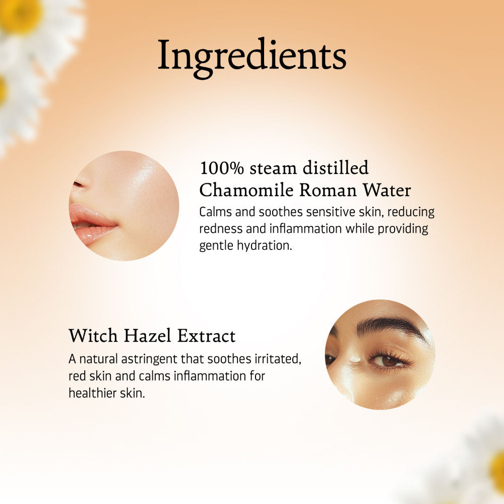 Chamomile Roman Witch Hazel Toning Mist/Toner For Sensitive Skin